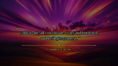 Nurse Faith Challenge — Day 4: Rest for the Weary - Bible verse image