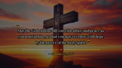 HOPE IN THE MIDST OF STRUGGLE: Romans 15:13 - Bible verse image