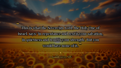 STRENGTH IN QUIETNESS: Isaiah 30:15 - Bible verse image