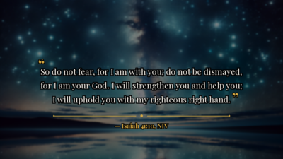 STRENGTH IN WEAKNESS: "Fear Not, For I Am With You" - Bible verse image